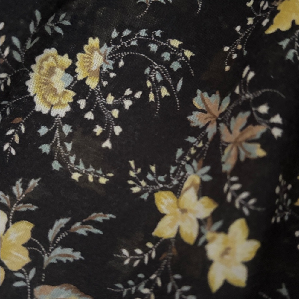 Doen Dark Floral Blouse with Yellow Accents - Picture 3 of 3